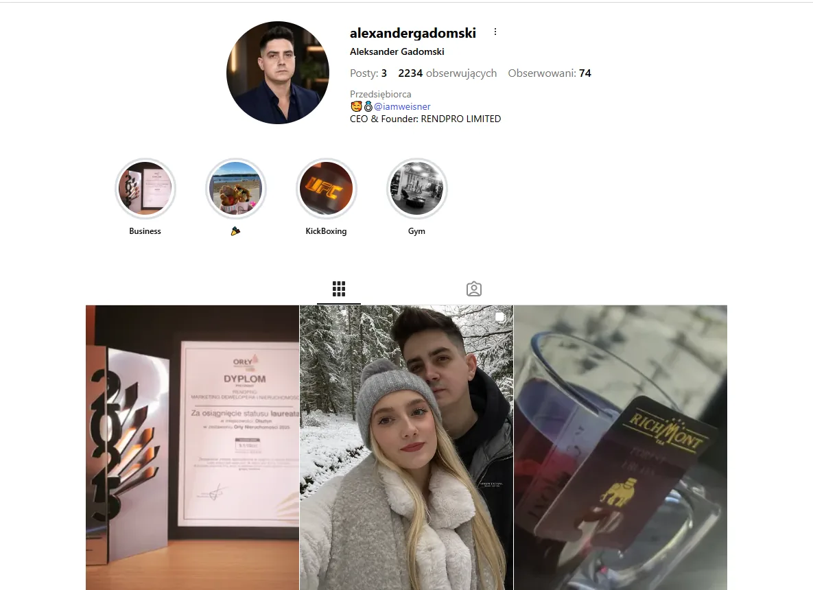 aleksander gadomski rend.pro instagram